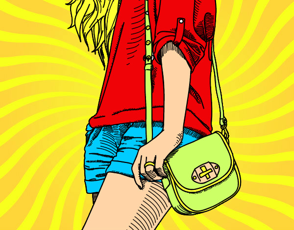Dibujo Chica con bolso pintado por Minisugar