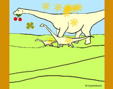 Dibujo Familia de Braquiosaurios pintado por jimena88