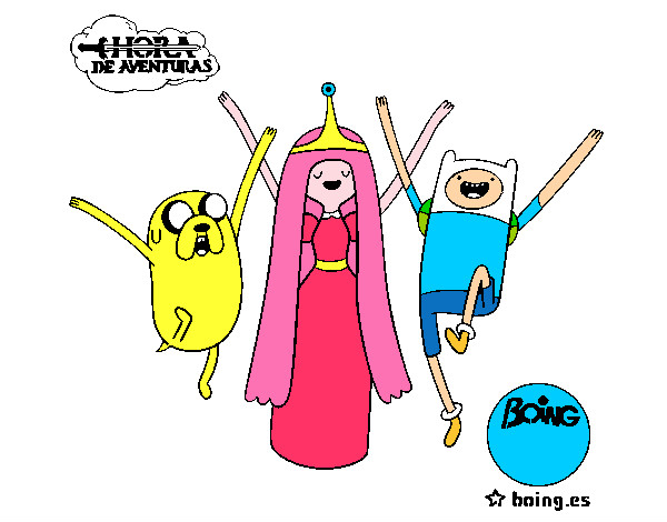 Dibujo Jake, Princesa Chicle y Finn pintado por polo422