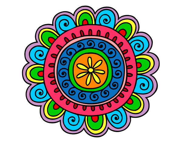 Dibujo Mandala alegre pintado por cori-glori