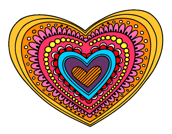 Dibujo Mandala corazón pintado por Emi0531