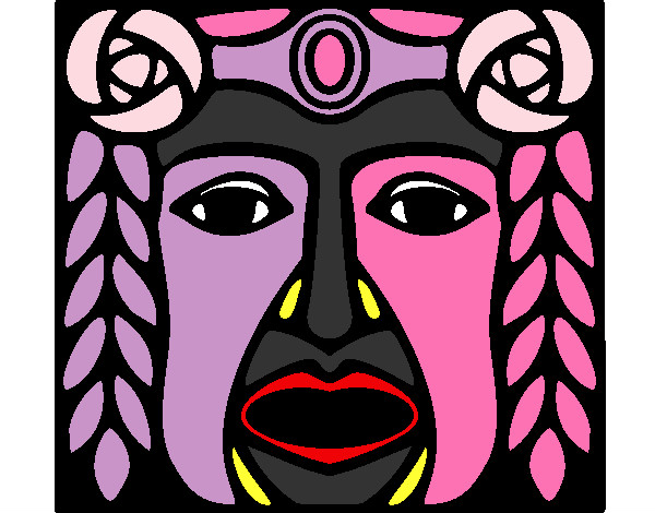 Dibujo Máscara Maya pintado por agusmartu