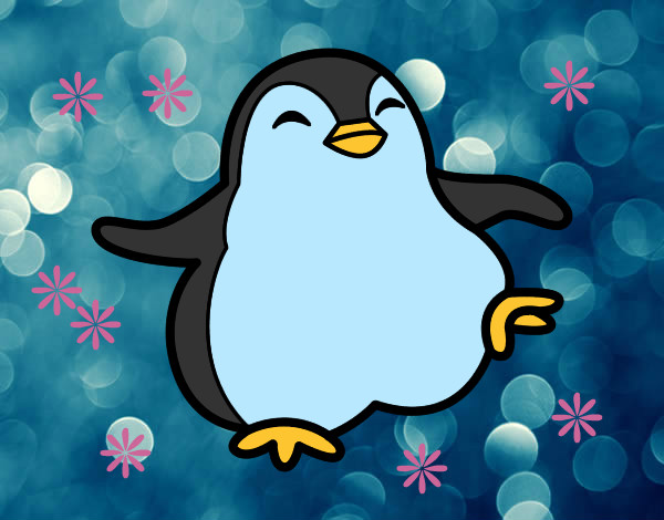 Dibujo Pingüino bailando pintado por BibiDraw