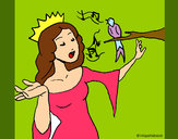 Dibujo Princesa cantando pintado por lializpio