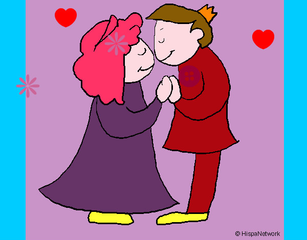 Dibujo Príncipes besándose pintado por lupezap