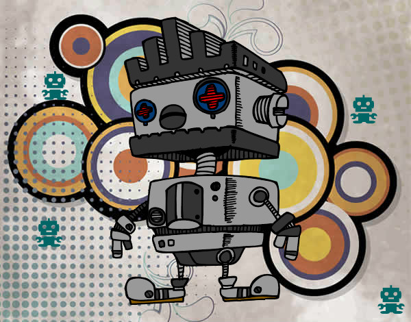 Dibujo Robot con cresta pintado por pedrnt
