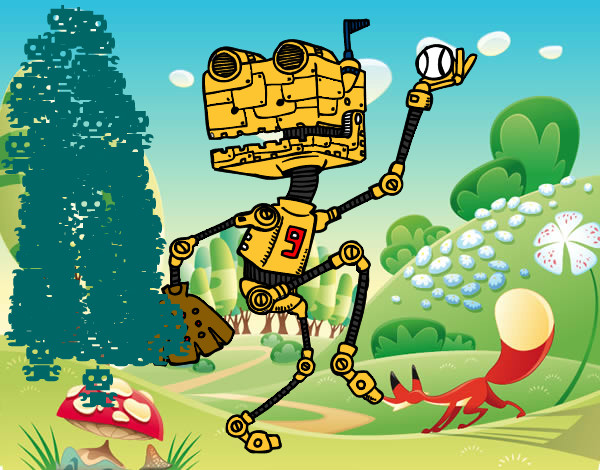 Dibujo Robot jugando al béisbol pintado por nesesaol