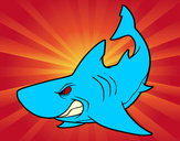 Dibujo Tiburón enfadado pintado por Benja36