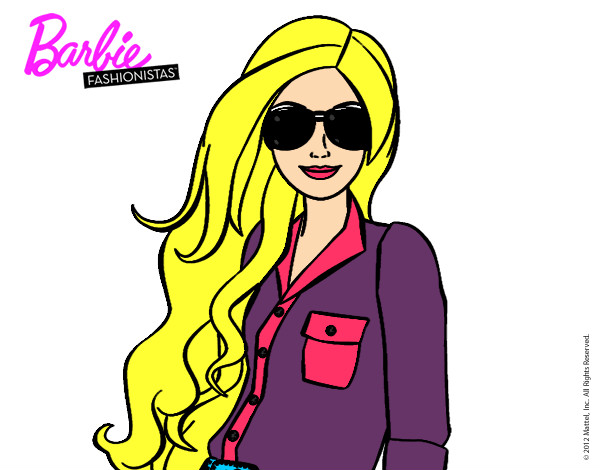 Dibujo Barbie con gafas de sol pintado por demanuelit