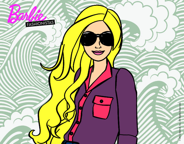 Dibujo Barbie con gafas de sol pintado por demanuelit