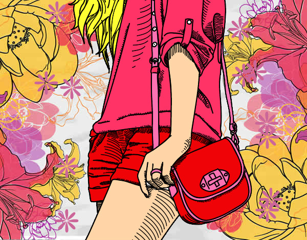 Dibujo Chica con bolso pintado por gabriela07