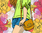 Dibujo Chica con bolso pintado por maiu2001