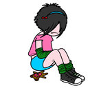 Dibujo Chica EMO pintado por anggelber