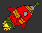 Dibujo Cohete espacial pintado por memin