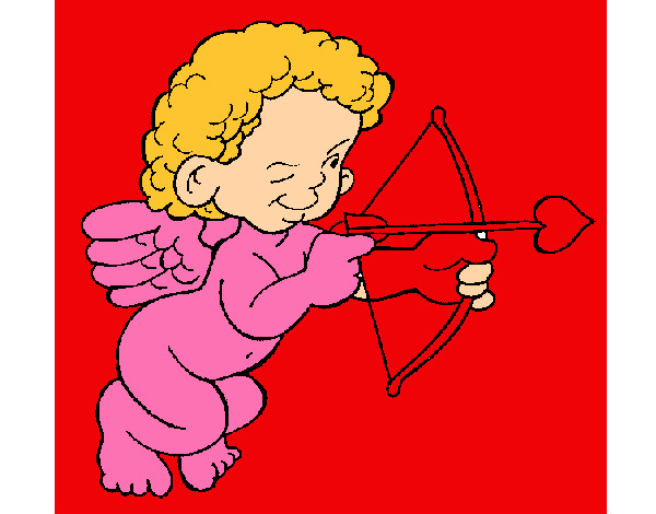 Dibujo Cupido apuntando con la flecha pintado por anabarreto