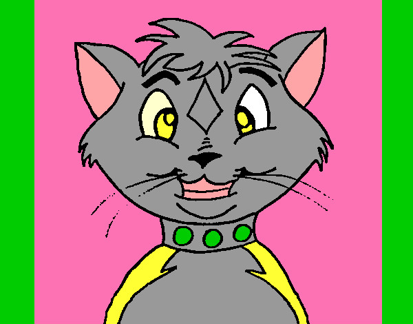 Dibujo Gato con collar pintado por anggelber