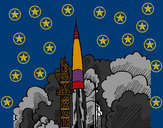 Dibujo Lanzamiento cohete pintado por Miri2