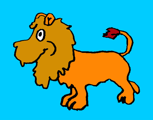 Dibujo León de perfil pintado por 1021
