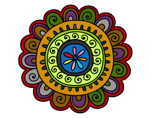 Dibujo Mandala alegre pintado por MANDALIN 