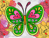 Dibujo Mandala mariposa pintado por Camomila