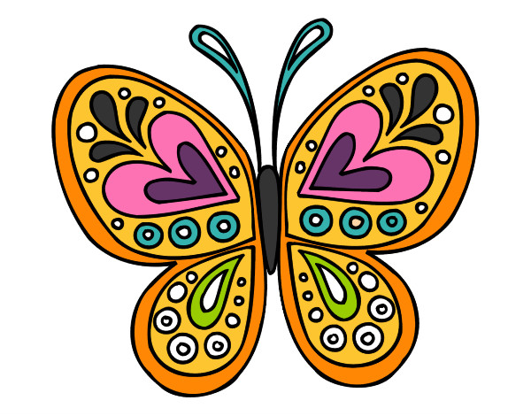 Dibujo Mandala mariposa pintado por Samx3