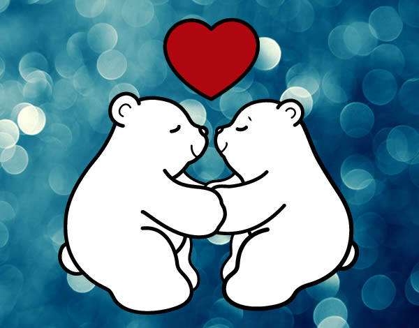 Dibujo Osos polares enamorados pintado por nicolle16