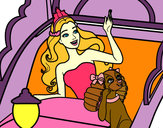 Dibujo Princesa cantante y su perrita pintado por lializpio
