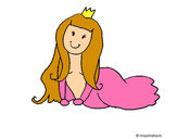 Dibujo Princesa contenta pintado por anabarreto