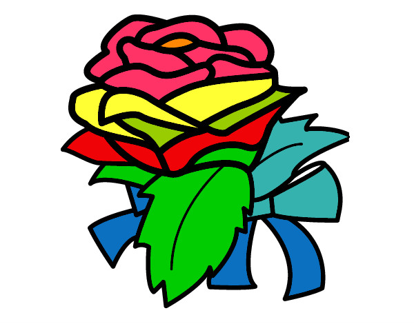 Dibujo Rosa, flor pintado por Meryas