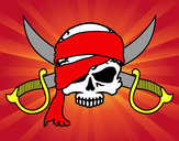 Dibujo Símbolo pirata pintado por gabandres