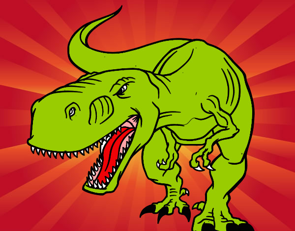 Dibujo Tiranosaurio Rex enfadado pintado por gabandres