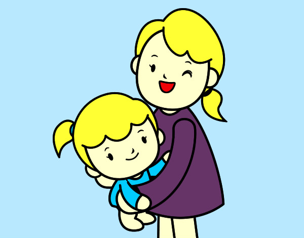 Dibujo Abrazo con mamá pintado por selenemont
