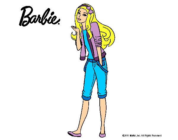 Dibujo Barbie con look casual pintado por keyla_diaz