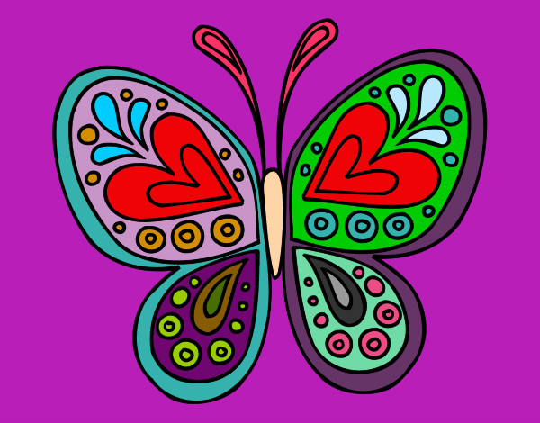 Dibujo Mandala mariposa pintado por Macfuire