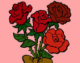 Dibujo Ramo de rosas pintado por charito