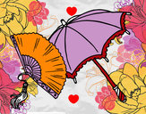 Dibujo Abanico y paraguas pintado por Adalahy
