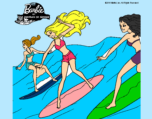 Dibujo Barbie de nuevo con sus amigas pintado por vale4515