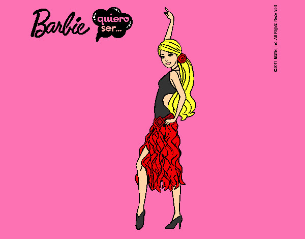 Dibujo Barbie flamenca pintado por Anabella11