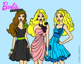 Dibujo Barbie y sus amigas vestidas de fiesta pintado por crisgonza5