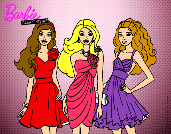 Dibujo Barbie y sus amigas vestidas de fiesta pintado por vale4515