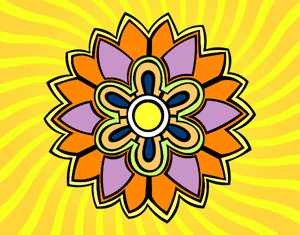 Dibujo Mándala con forma de flor weiss pintado por mary70