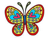 Dibujo Mandala mariposa pintado por ataba