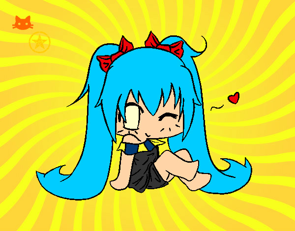 Dibujo Miku Chibi pintado por Dj-Disc