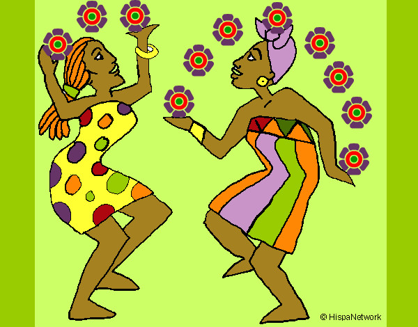 Dibujo Mujeres bailando pintado por primitiva