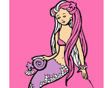 Dibujo Sirena con caracola pintado por Adalahy