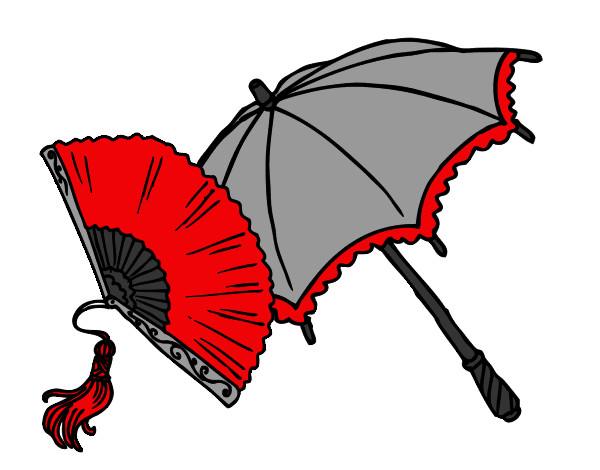 Dibujo Abanico y paraguas pintado por althea