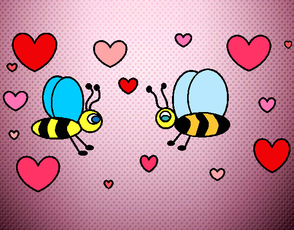 Dibujo Abejas enamoradas pintado por andrewi