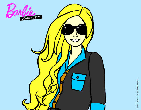 Dibujo Barbie con gafas de sol pintado por althea