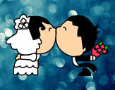 Dibujo Beso de recién casados pintado por Oreo0