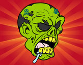 Dibujo Cabeza de zombi pintado por danicienta
